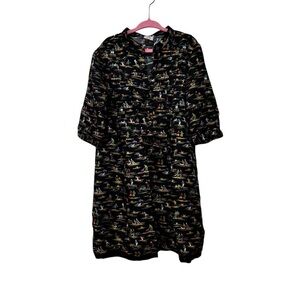 Crewcuts girl novelty print silk dress 4/5